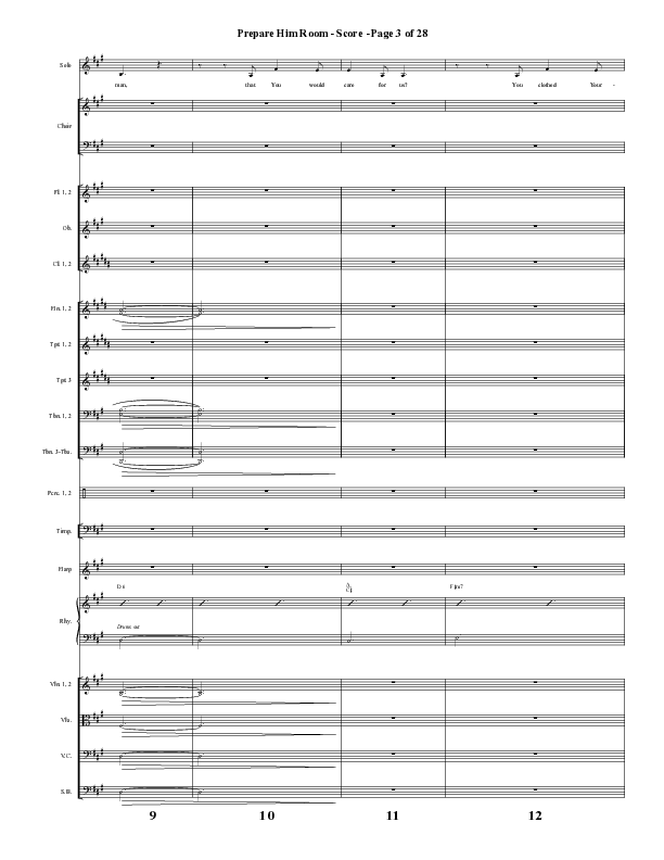 Prepare Him Room (Choral Anthem SATB) Orchestration (Word Music Choral / Arr. Marty Hamby)