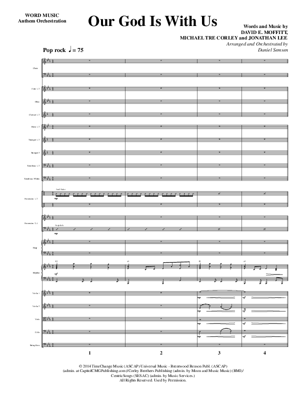 Our God Is With Us (Choral Anthem SATB) Orchestration (Word Music Choral / Arr. Daniel Semsen)