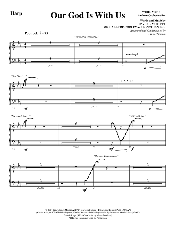 Our God Is With Us (Choral Anthem SATB) Harp (Word Music Choral / Arr. Daniel Semsen)