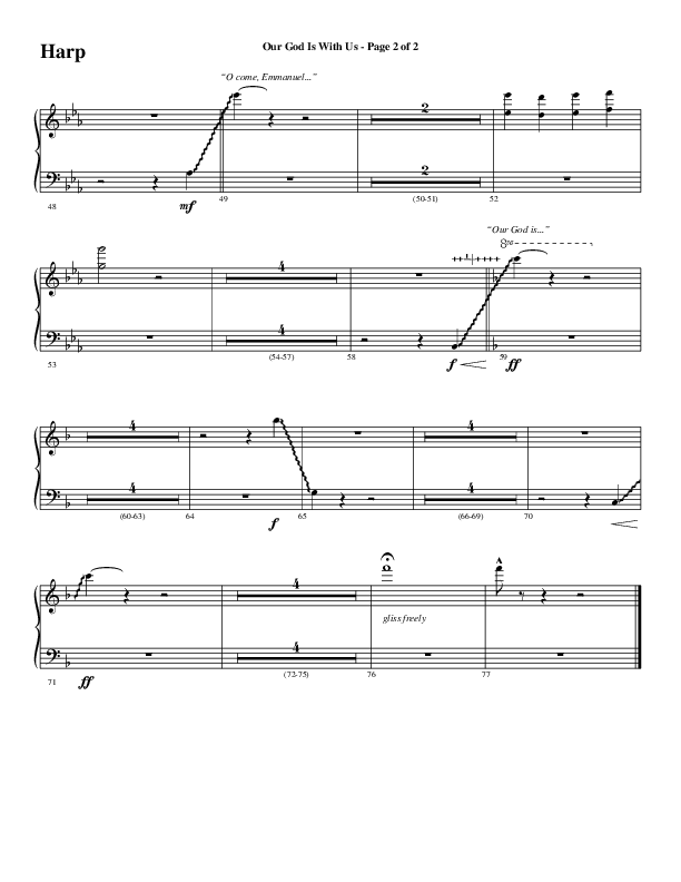 Our God Is With Us (Choral Anthem SATB) Harp (Word Music Choral / Arr. Daniel Semsen)