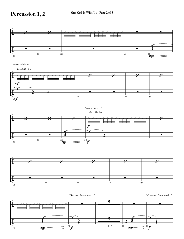 Our God Is With Us (Choral Anthem SATB) Percussion (Word Music Choral / Arr. Daniel Semsen)