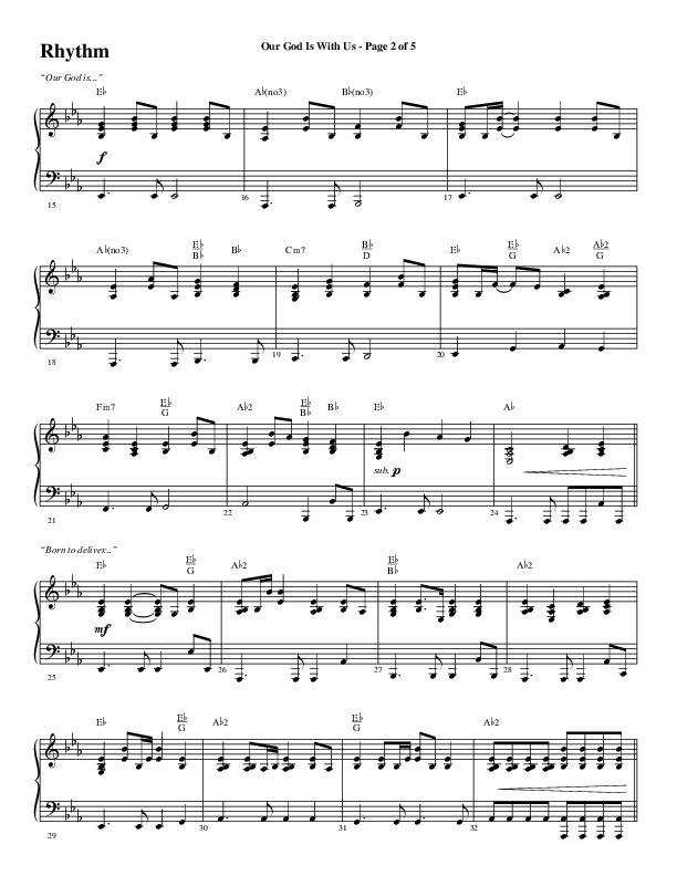 Our God Is With Us (Choral Anthem SATB) Rhythm Chart (Word Music Choral / Arr. Daniel Semsen)