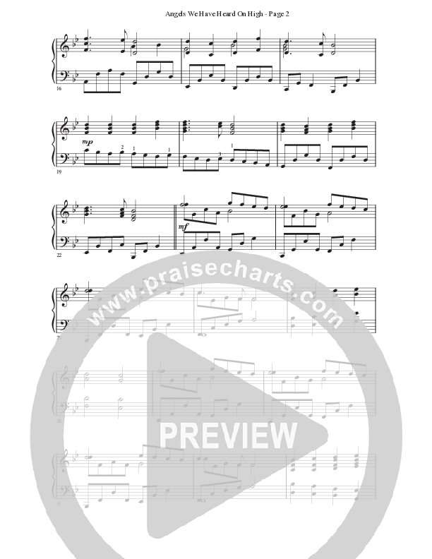 Angels We Have Heard On High  Piano Sheet (Ken Barker)