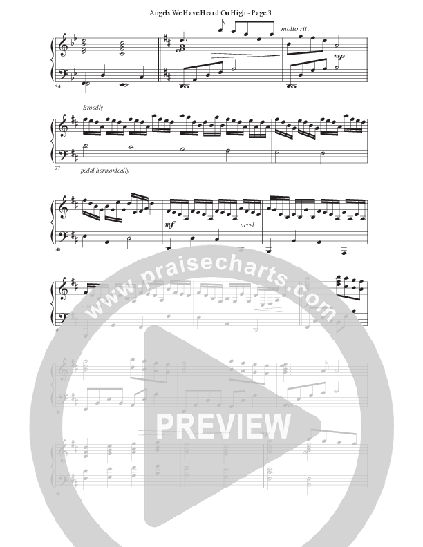 Angels We Have Heard On High  Piano Sheet (Ken Barker)