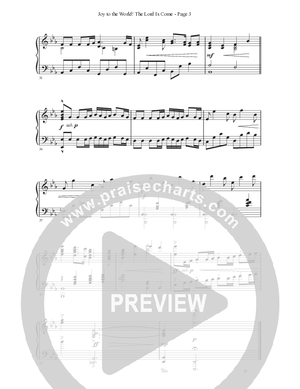 Joy To The World The Lord Is Come Piano Sheet (Ken Barker)