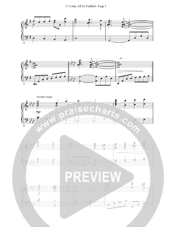 O Come All Ye Faithful Piano Sheet (Ken Barker)