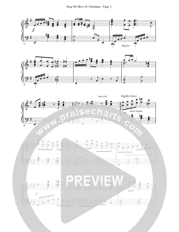 Sing We Now Of Christmas  Piano Sheet (Ken Barker)