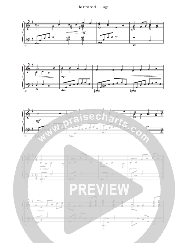 The First Noel with O Little Town Of Bethlehem  Piano Sheet (Ken Barker)