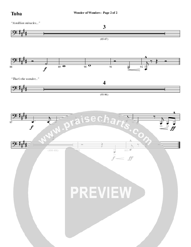 Wonder Of Wonders (Choral Anthem SATB) Tuba (Word Music Choral / Arr. Daniel Semsen)