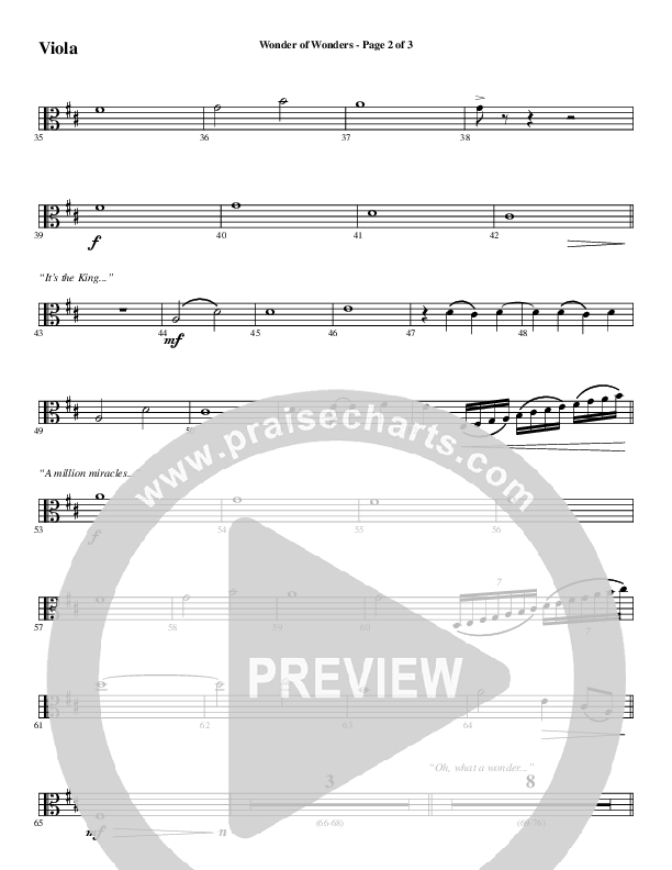 Wonder Of Wonders (Choral Anthem SATB) Viola (Word Music Choral / Arr. Daniel Semsen)