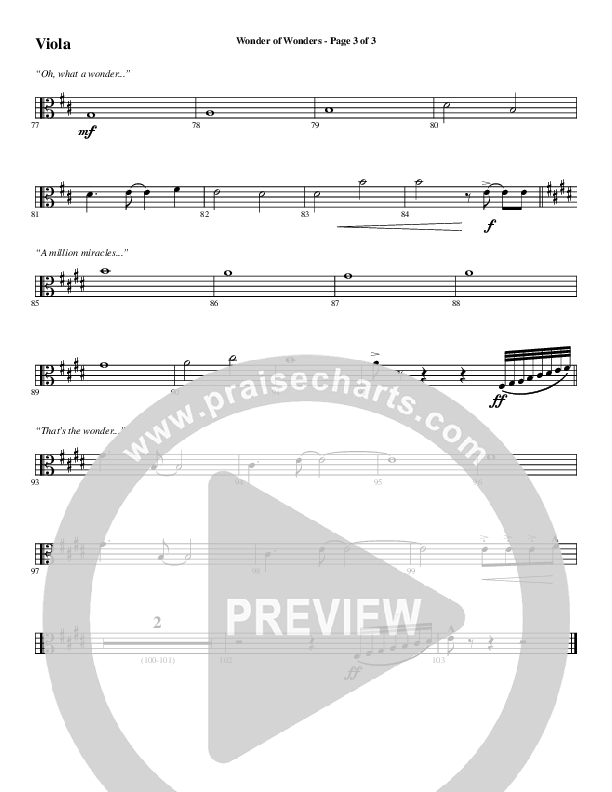 Wonder Of Wonders (Choral Anthem SATB) Viola (Word Music Choral / Arr. Daniel Semsen)