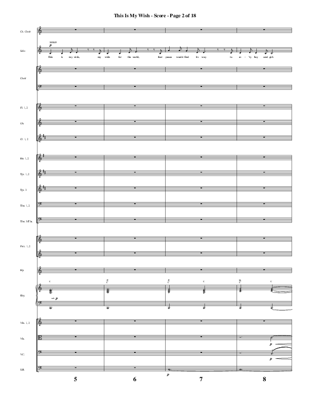 This Is My Wish (Choral Anthem SATB) Orchestration (Word Music Choral / Arr. Cliff Duren)
