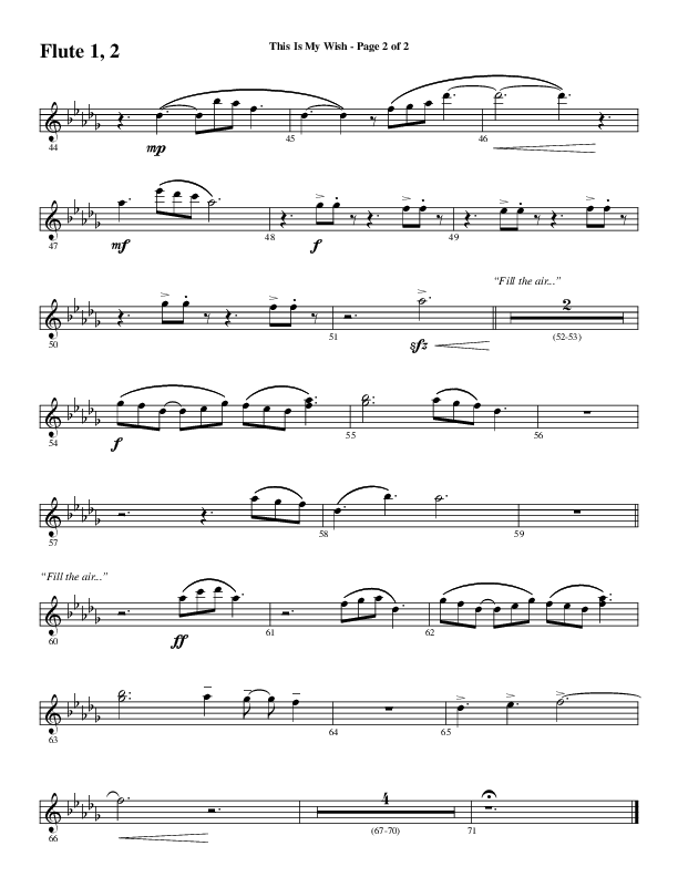 This Is My Wish (Choral Anthem SATB) Flute 1/2 (Word Music Choral / Arr. Cliff Duren)