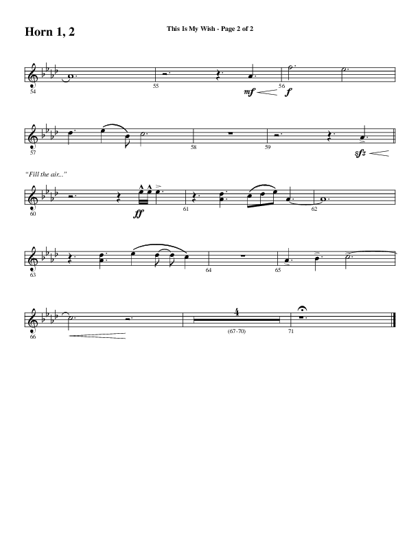 This Is My Wish (Choral Anthem SATB) French Horn 1/2 (Word Music Choral / Arr. Cliff Duren)