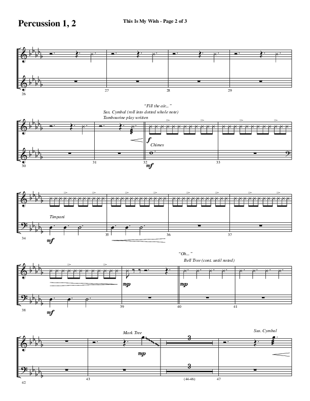 This Is My Wish (Choral Anthem SATB) Percussion 1/2 (Word Music Choral / Arr. Cliff Duren)