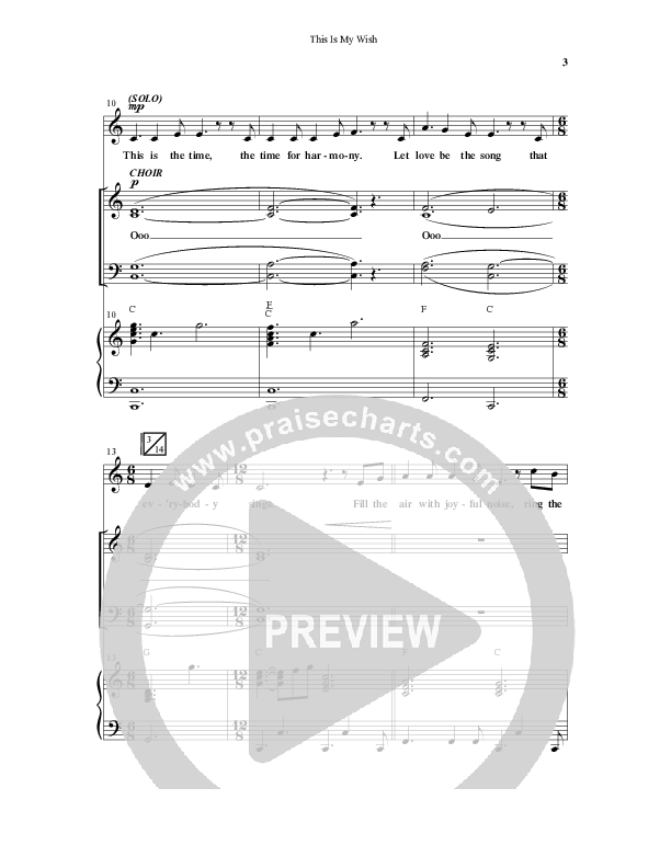 This Is My Wish (Choral Anthem SATB) Anthem (SATB/Piano) (Word Music Choral / Arr. Cliff Duren)