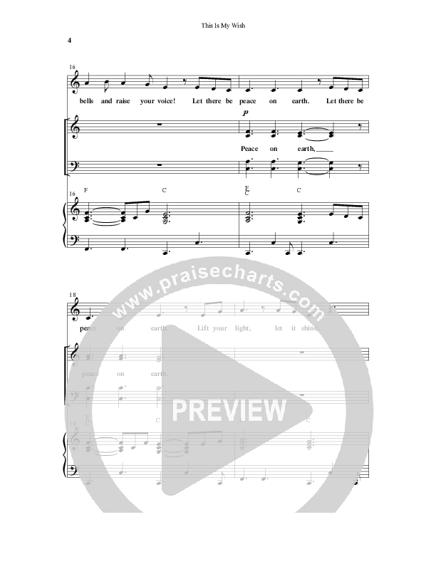 This Is My Wish (Choral Anthem SATB) Anthem (SATB/Piano) (Word Music Choral / Arr. Cliff Duren)