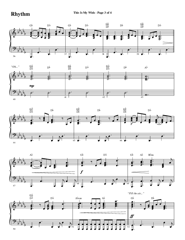 This Is My Wish (Choral Anthem SATB) Rhythm Chart (Word Music Choral / Arr. Cliff Duren)