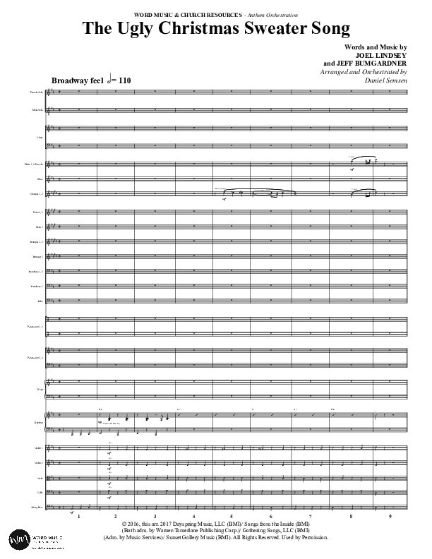 The Ugly Christmas Sweater Song (Choral Anthem SATB) Orchestration (Word Music Choral / Arr. Daniel Semsen)