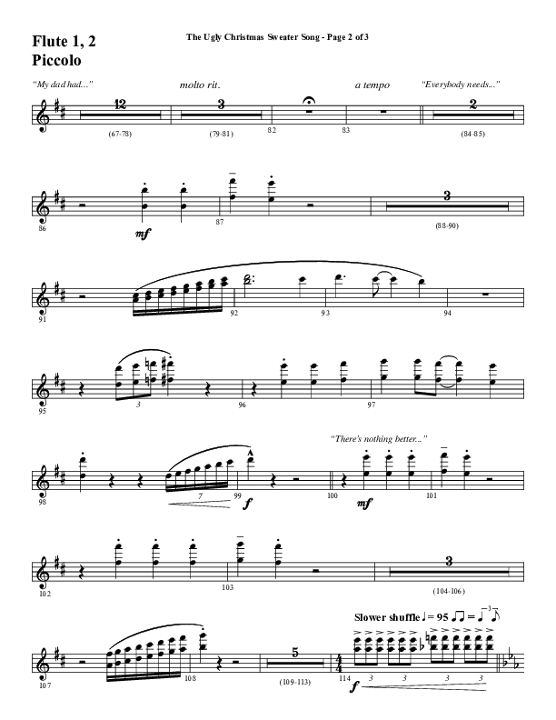 The Ugly Christmas Sweater Song (Choral Anthem SATB) Flute/Piccolo (Word Music Choral / Arr. Daniel Semsen)
