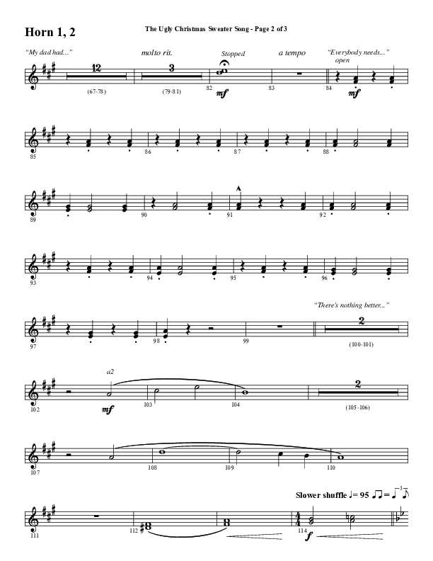 The Ugly Christmas Sweater Song (Choral Anthem SATB) French Horn 1/2 (Word Music Choral / Arr. Daniel Semsen)