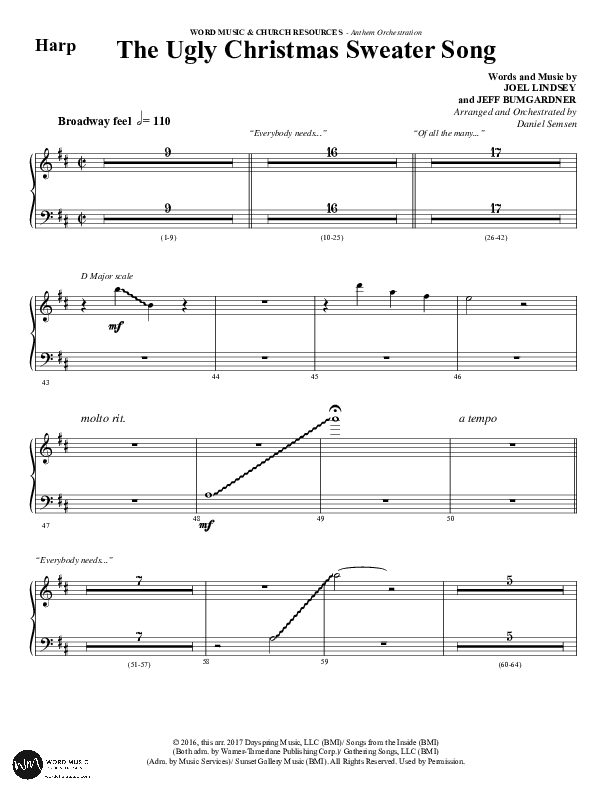 The Ugly Christmas Sweater Song (Choral Anthem SATB) Harp (Word Music Choral / Arr. Daniel Semsen)