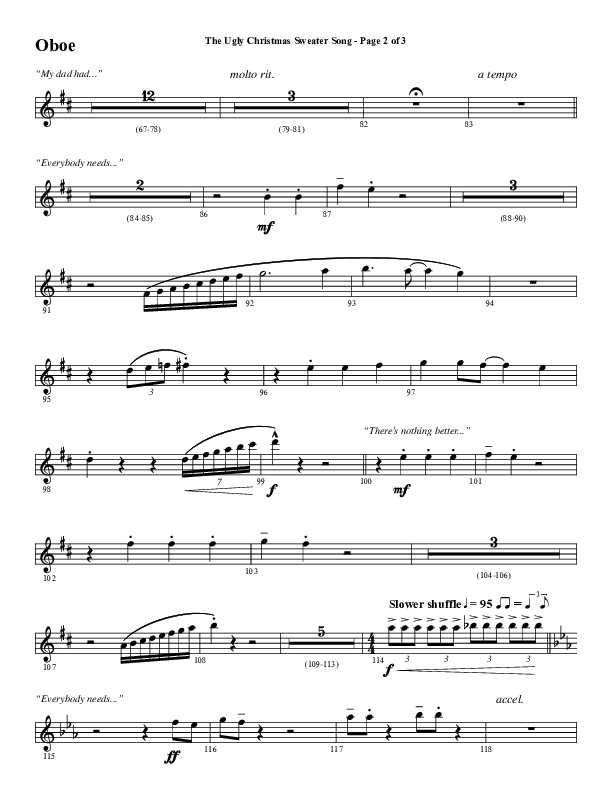 The Ugly Christmas Sweater Song (Choral Anthem SATB) Oboe (Word Music Choral / Arr. Daniel Semsen)