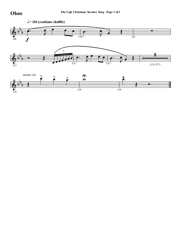 The Ugly Christmas Sweater Song (Choral Anthem SATB) Oboe (Word Music Choral / Arr. Daniel Semsen)