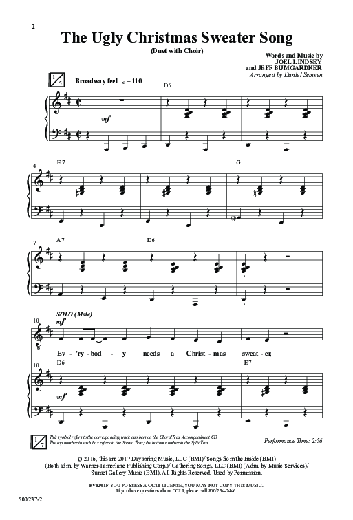The Ugly Christmas Sweater Song (Choral Anthem SATB) Anthem (SATB/Piano) (Word Music Choral / Arr. Daniel Semsen)