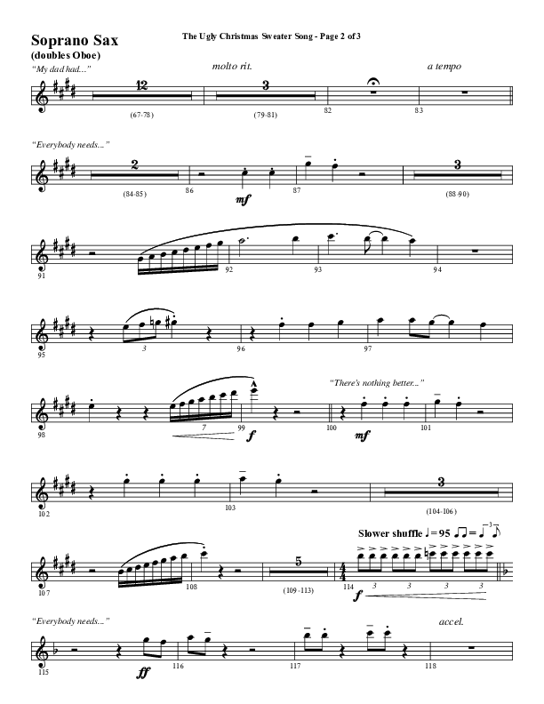 The Ugly Christmas Sweater Song (Choral Anthem SATB) Soprano Sax (Word Music Choral / Arr. Daniel Semsen)