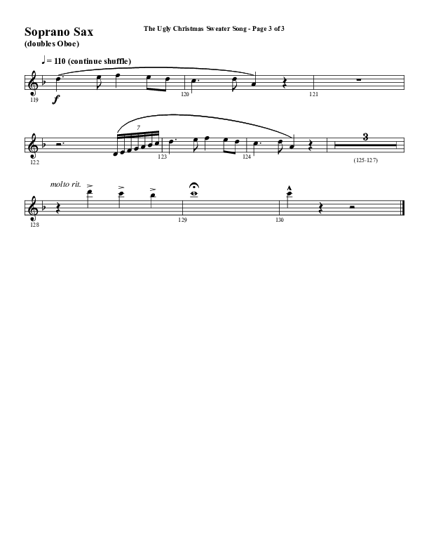 The Ugly Christmas Sweater Song (Choral Anthem SATB) Soprano Sax (Word Music Choral / Arr. Daniel Semsen)