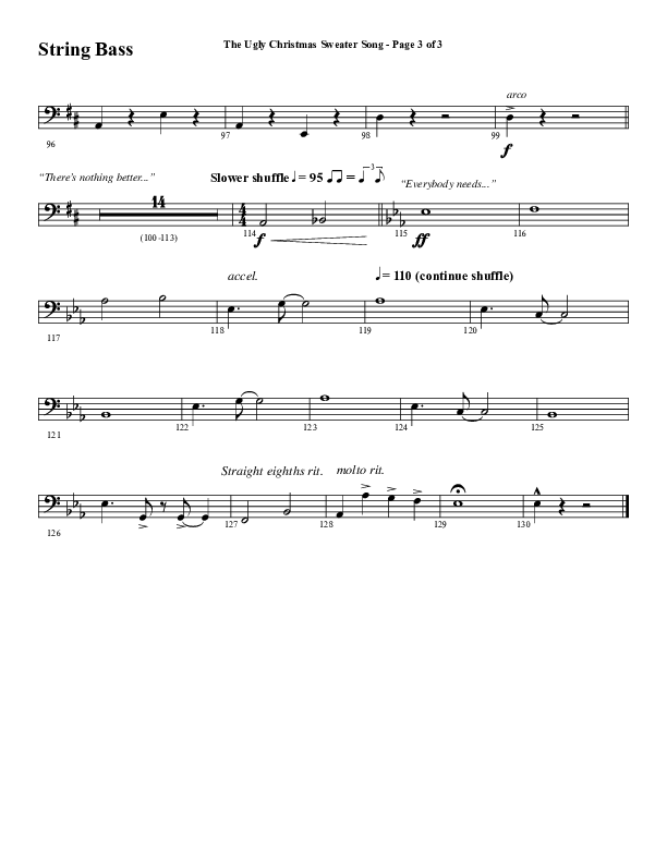 The Ugly Christmas Sweater Song (Choral Anthem SATB) String Bass (Word Music Choral / Arr. Daniel Semsen)