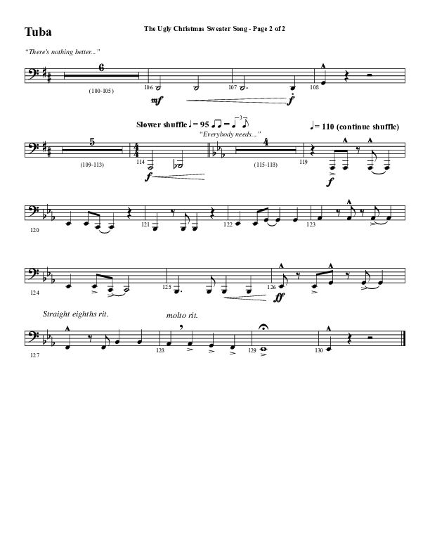 The Ugly Christmas Sweater Song (Choral Anthem SATB) Tuba (Word Music Choral / Arr. Daniel Semsen)