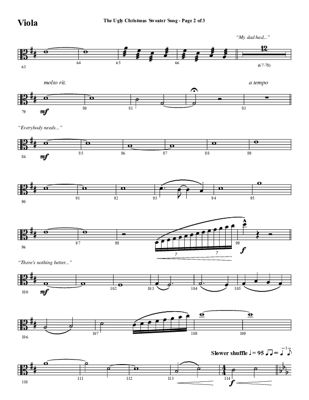 The Ugly Christmas Sweater Song (Choral Anthem SATB) Viola (Word Music Choral / Arr. Daniel Semsen)