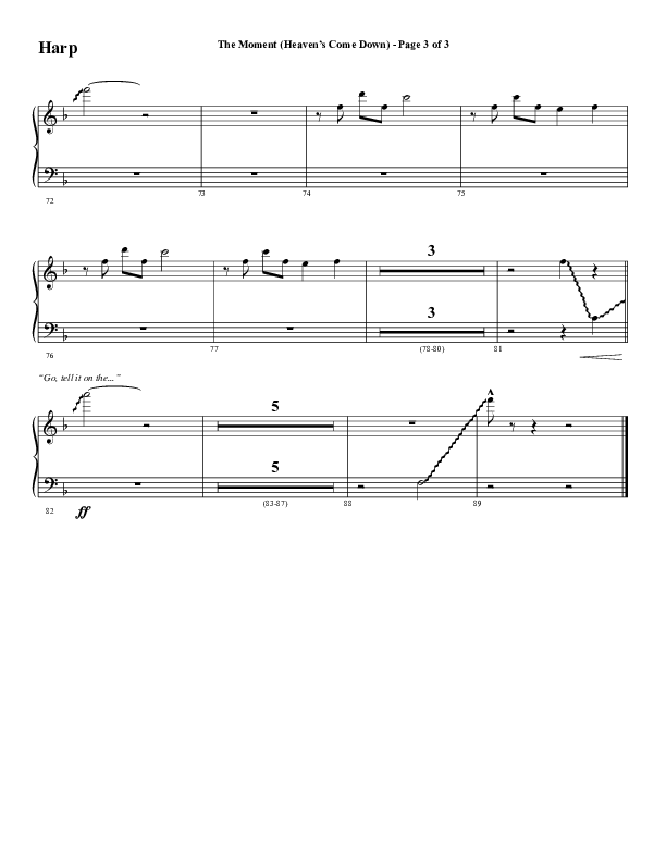 The Moment (Heaven's Come Down) (Choral Anthem SATB) Harp (Word Music Choral / Arr. Daniel Semsen)