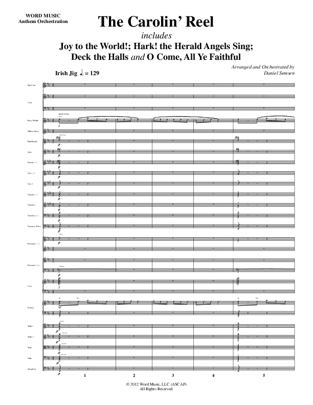 The Carolin' Reel (Choral Anthem SATB) Orchestration (Word Music Choral / Arr. Daniel Semsen)