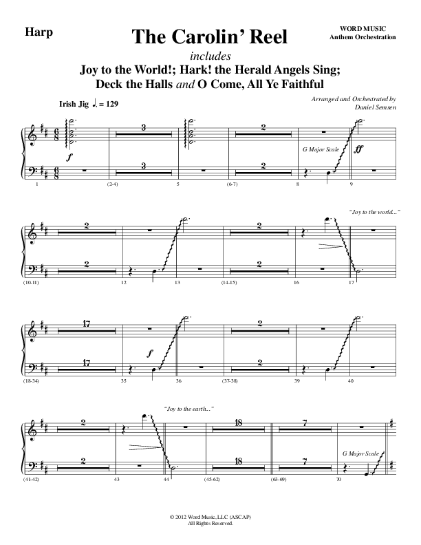 The Carolin' Reel (Choral Anthem SATB) Harp (Word Music Choral / Arr. Daniel Semsen)