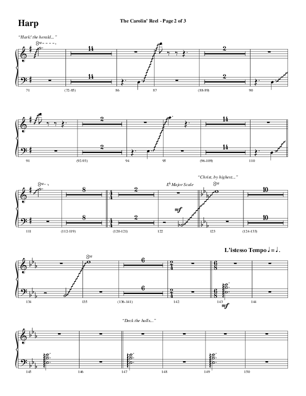 The Carolin' Reel (Choral Anthem SATB) Harp (Word Music Choral / Arr. Daniel Semsen)