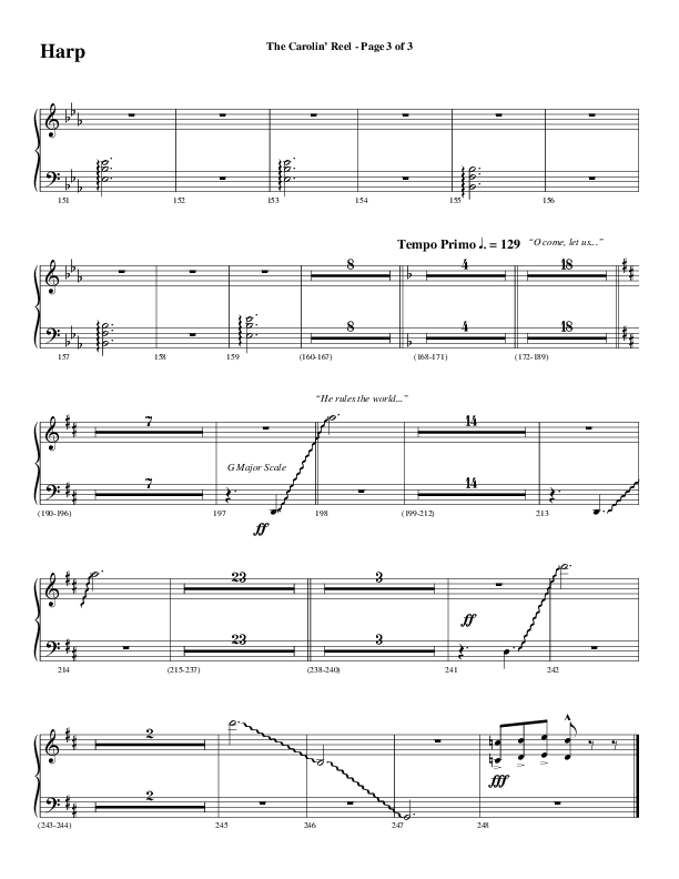 The Carolin' Reel (Choral Anthem SATB) Harp (Word Music Choral / Arr. Daniel Semsen)
