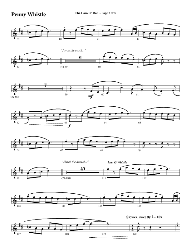 The Carolin' Reel (Choral Anthem SATB) Pennywhistle (Word Music Choral / Arr. Daniel Semsen)
