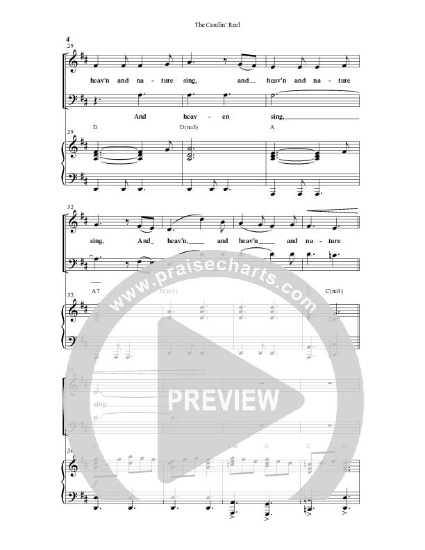 The Carolin' Reel (Choral Anthem SATB) Anthem (SATB/Piano) (Word Music Choral / Arr. Daniel Semsen)