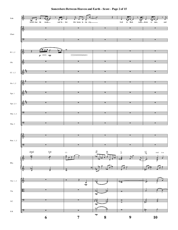Somewhere Between Heaven And Earth (Choral Anthem SATB) Orchestration (Word Music Choral / Arr. Russell Mauldin)