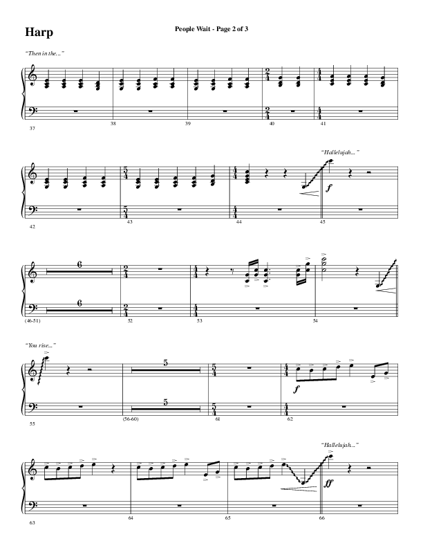 People Wait (Choral Anthem SATB) Harp (Word Music Choral / Arr. Gary Rhodes / Orch. Tim Cates)