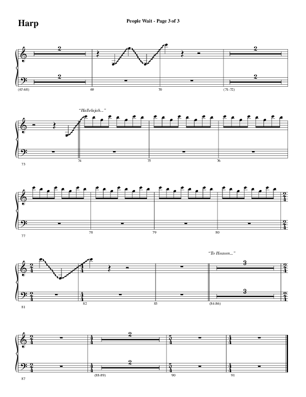 People Wait (Choral Anthem SATB) Harp (Word Music Choral / Arr. Gary Rhodes / Orch. Tim Cates)