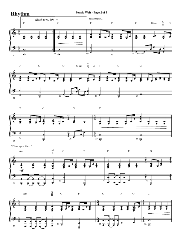 People Wait (Choral Anthem SATB) Rhythm Chart (Word Music Choral / Arr. Gary Rhodes / Orch. Tim Cates)