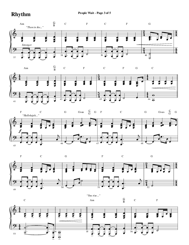 People Wait (Choral Anthem SATB) Rhythm Chart (Word Music Choral / Arr. Gary Rhodes / Orch. Tim Cates)