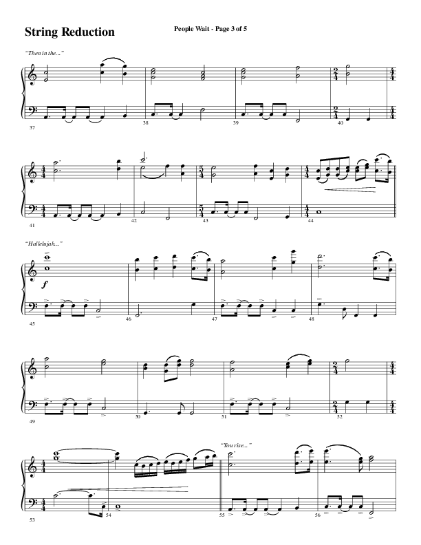 People Wait (Choral Anthem SATB) String Reduction (Word Music Choral / Arr. Gary Rhodes / Orch. Tim Cates)