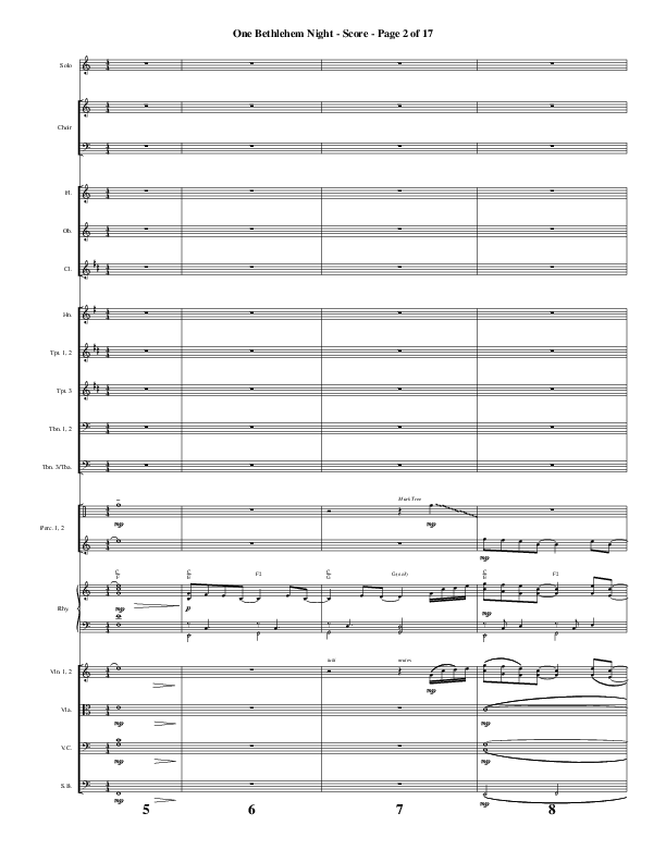 One Bethlehem Night (Choral Anthem SATB) Orchestration (Word Music Choral / Arr. Cliff Duren)
