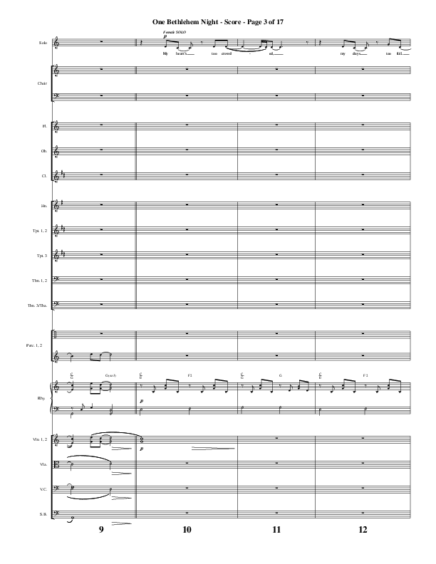 One Bethlehem Night (Choral Anthem SATB) Orchestration (Word Music Choral / Arr. Cliff Duren)