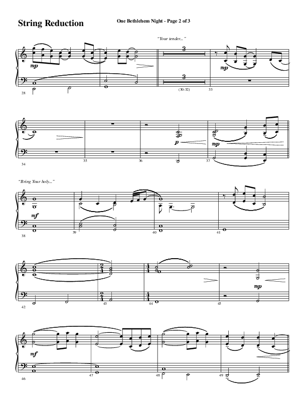 One Bethlehem Night (Choral Anthem SATB) String Reduction (Word Music Choral / Arr. Cliff Duren)